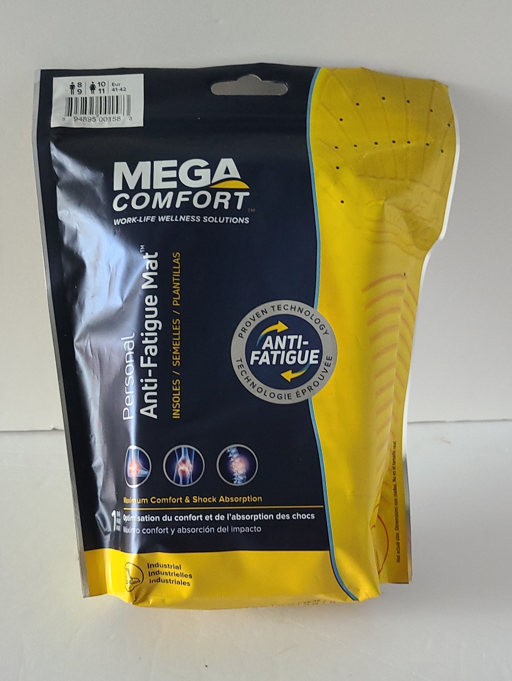 MEGACOMFORT PERSONAL ANTI-FATIGUE MAT INSOLES -DUAL LAYER MEMEORY FOAM-UNISEX